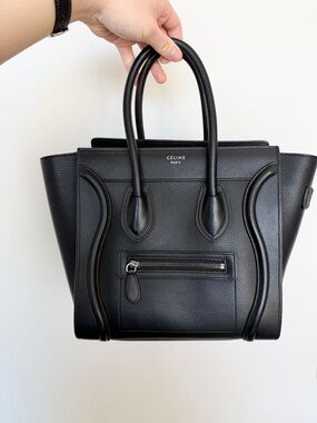 CELINE Black Micro Luggage Tote